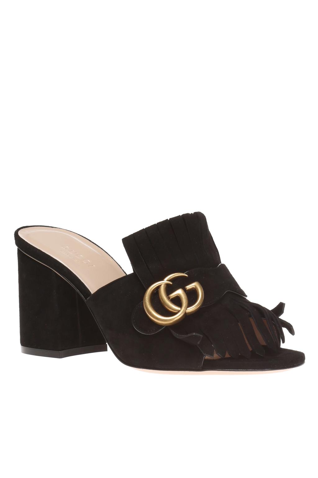 Gucci marmont suede on sale mules